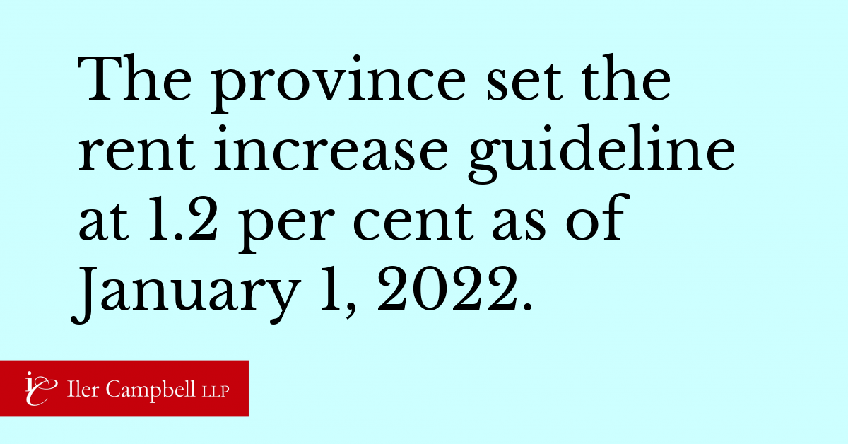 Rent Increase Guideline as of January 1, 2022 Iler Campbell LLP
